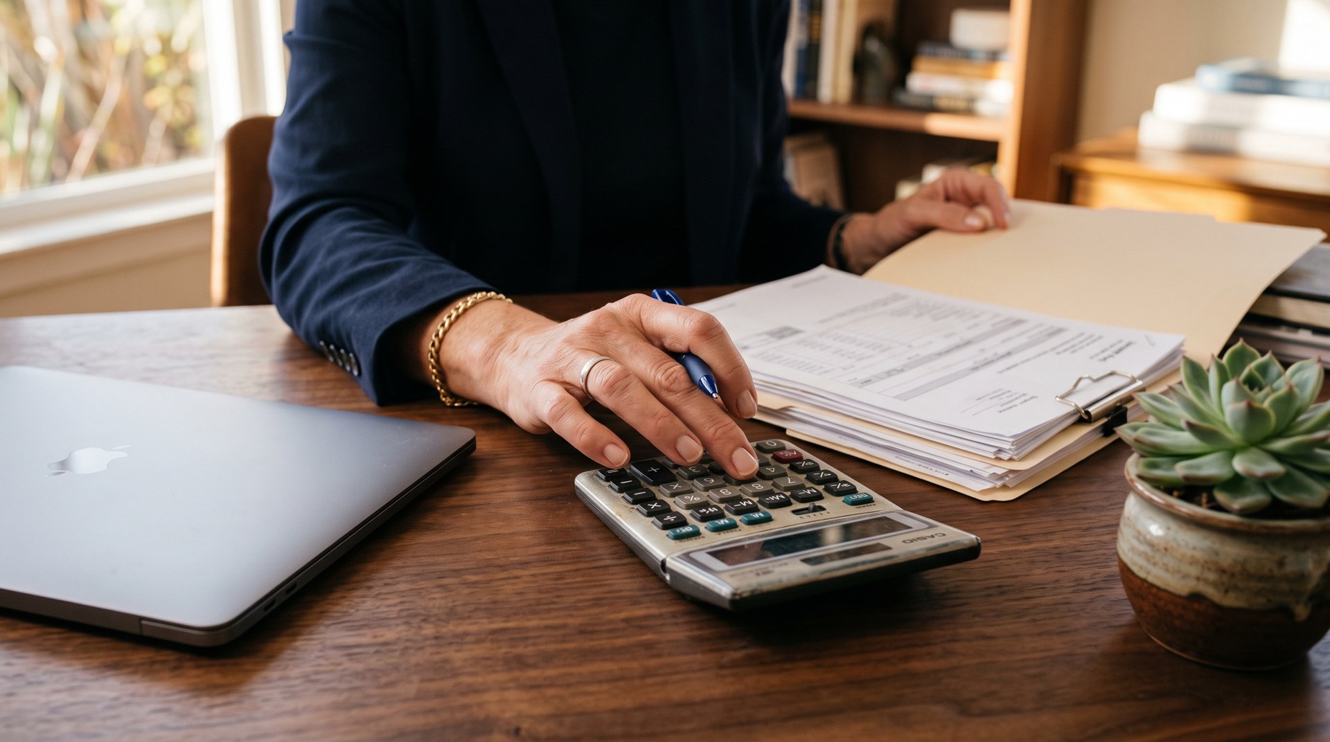 Business owner calculating tax savings from HSA and Section 125 plans Business owner calculating tax savings from HSA and Section 125 plans