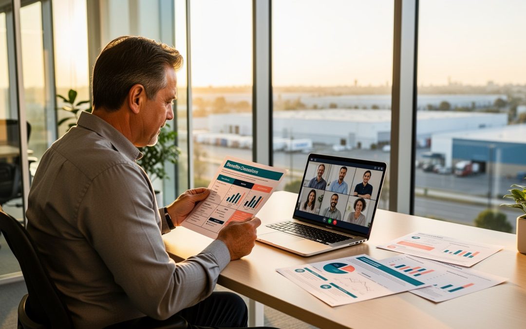 Chula Vista health insurance broker on a video call with an employer