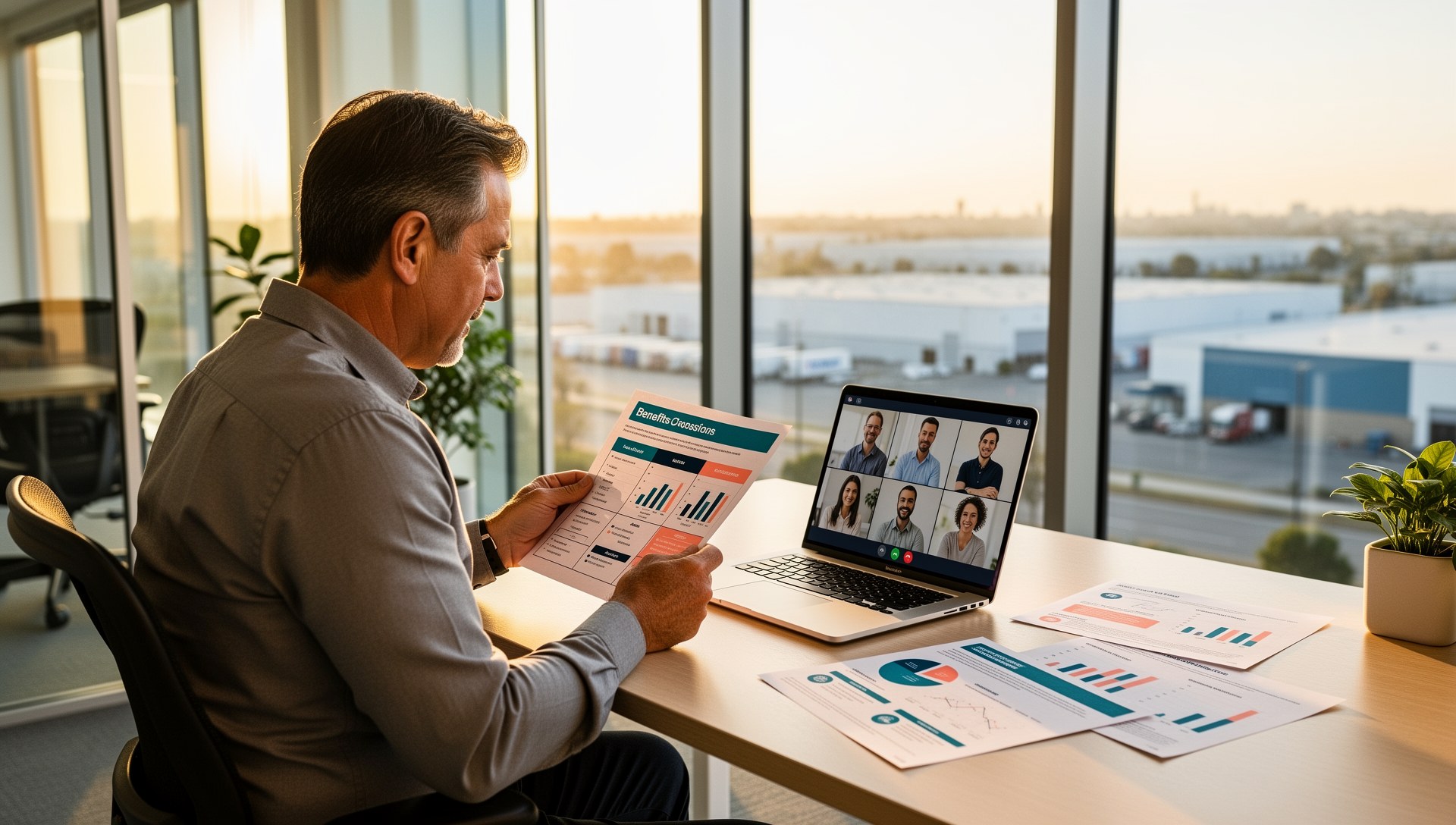 Chula Vista health insurance broker on a video call with an employer