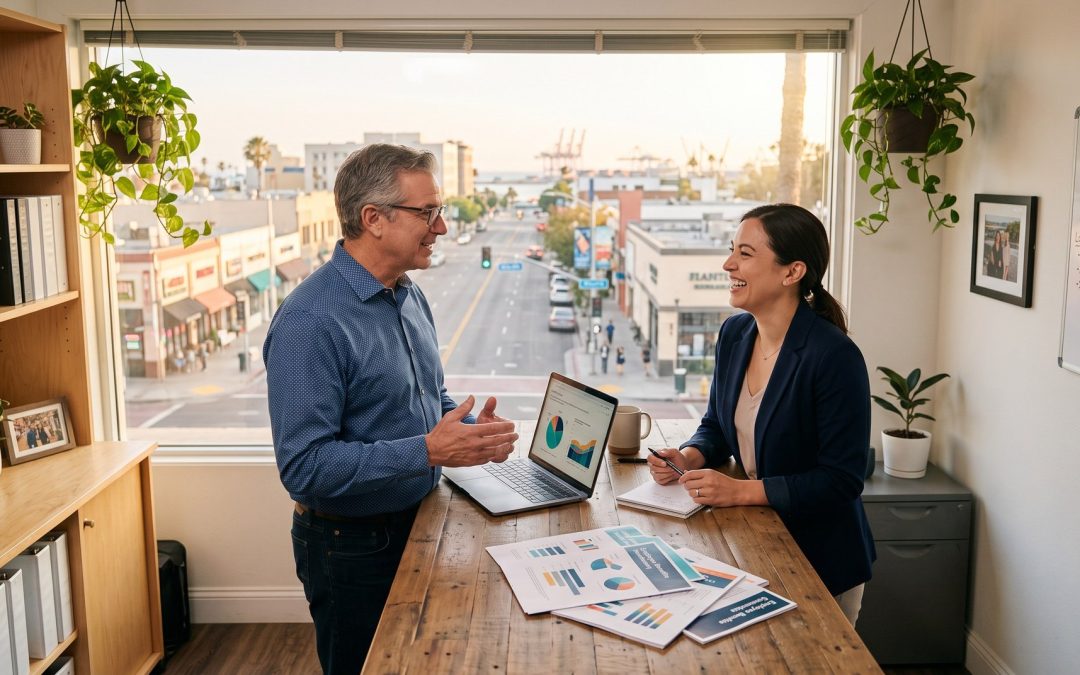 Long Beach group health insurance broker reviewing MemorialCare network access with an employer